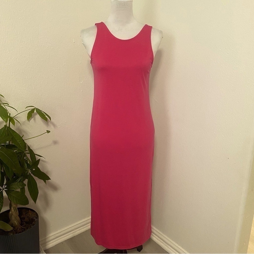 H&M Jersey Long Dress Sleeveless Slit Sides Legs Pullover Pretty Pink Sz 6 NWT